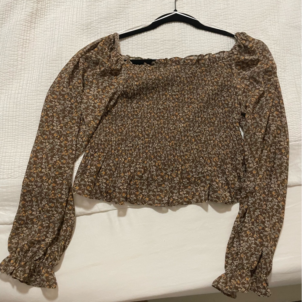 Cropped smocked top